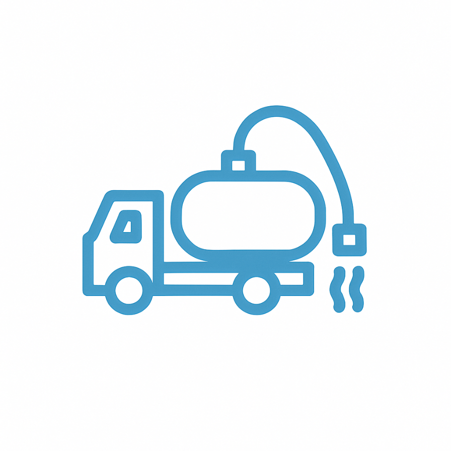 Hydrovac excavation truck with water spray icon for precision hydro-vac excavation in Victoria-TX.