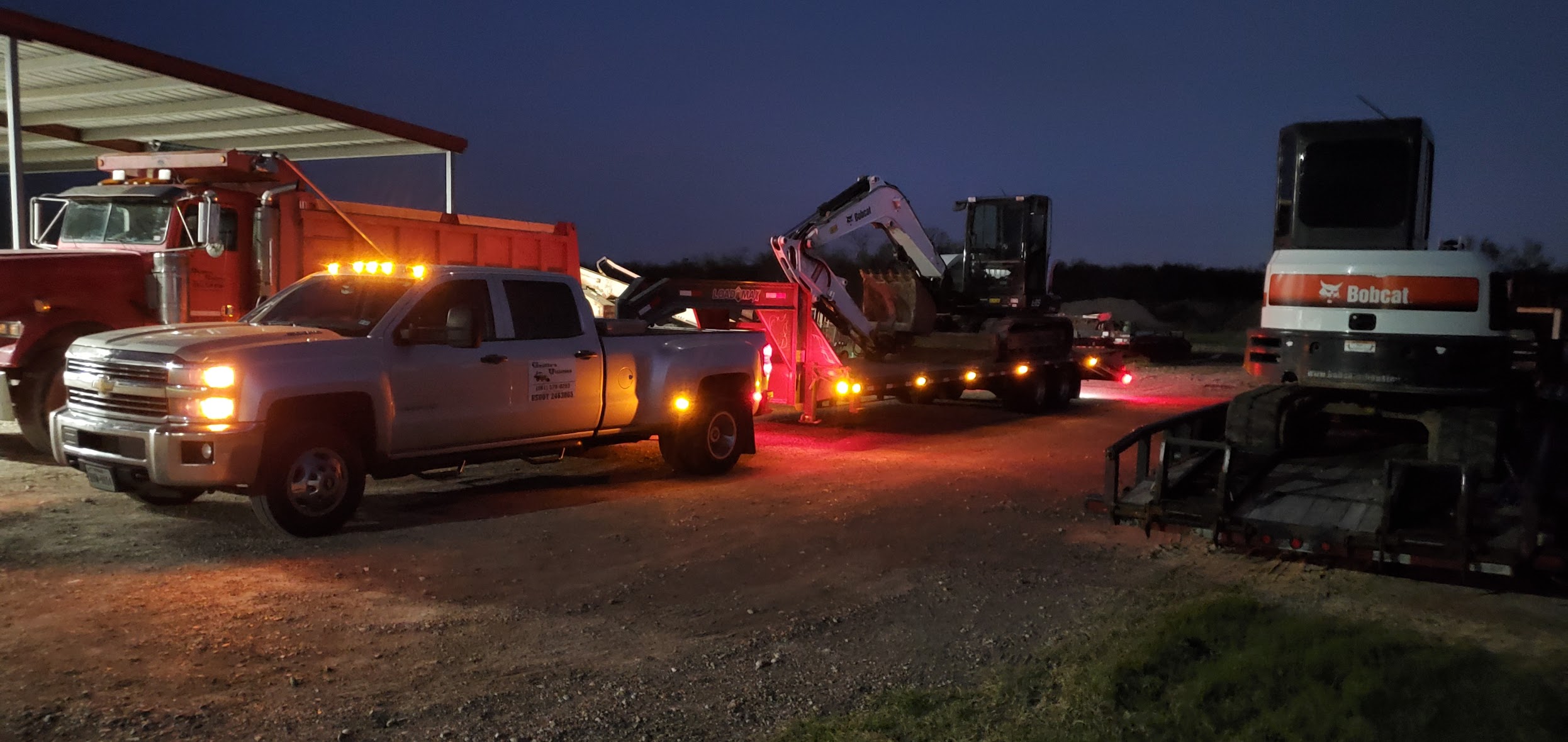 Heavy equipment at utility construction site in Victoria, TX
